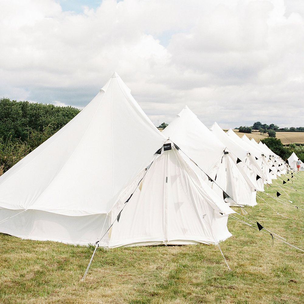 Glamping tents for weekend wedding