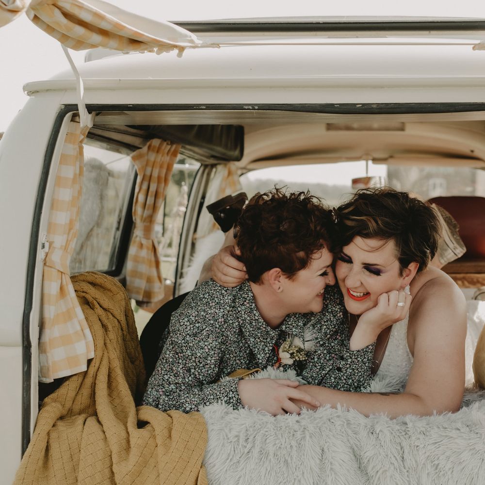 LGBTQ couple in a camper van 