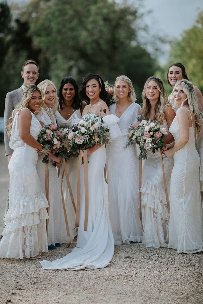 Bridesmaids In White Party Wedding Mismatched Bridesmaid Dresses: Stylish Ways To Mix Match Your Bridal Party Bridesmaids In White Party Wedding Mismatched Bridesmaid Dresses: Stylish Ways To Mix Match Your Bridal Party