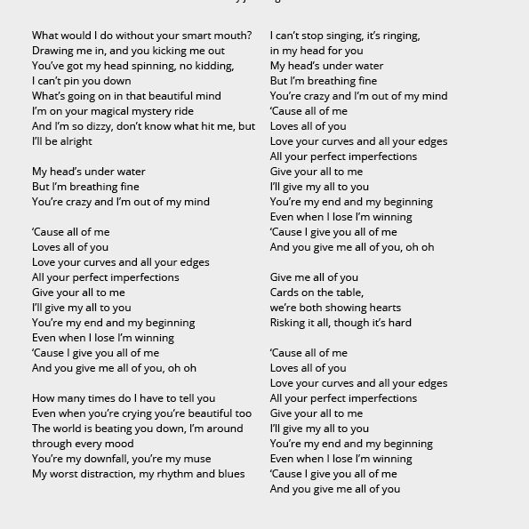 All Of Me by John Legend