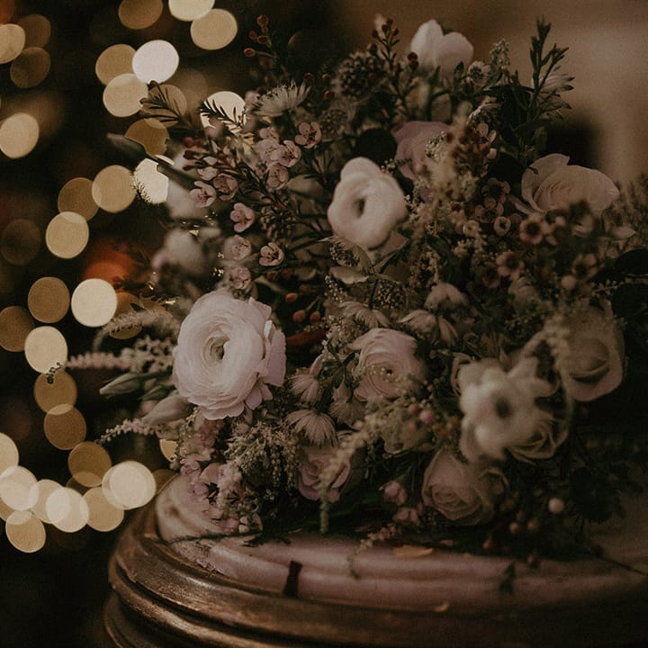 White rose and mixed floral bouquet at Hedsor House wedding