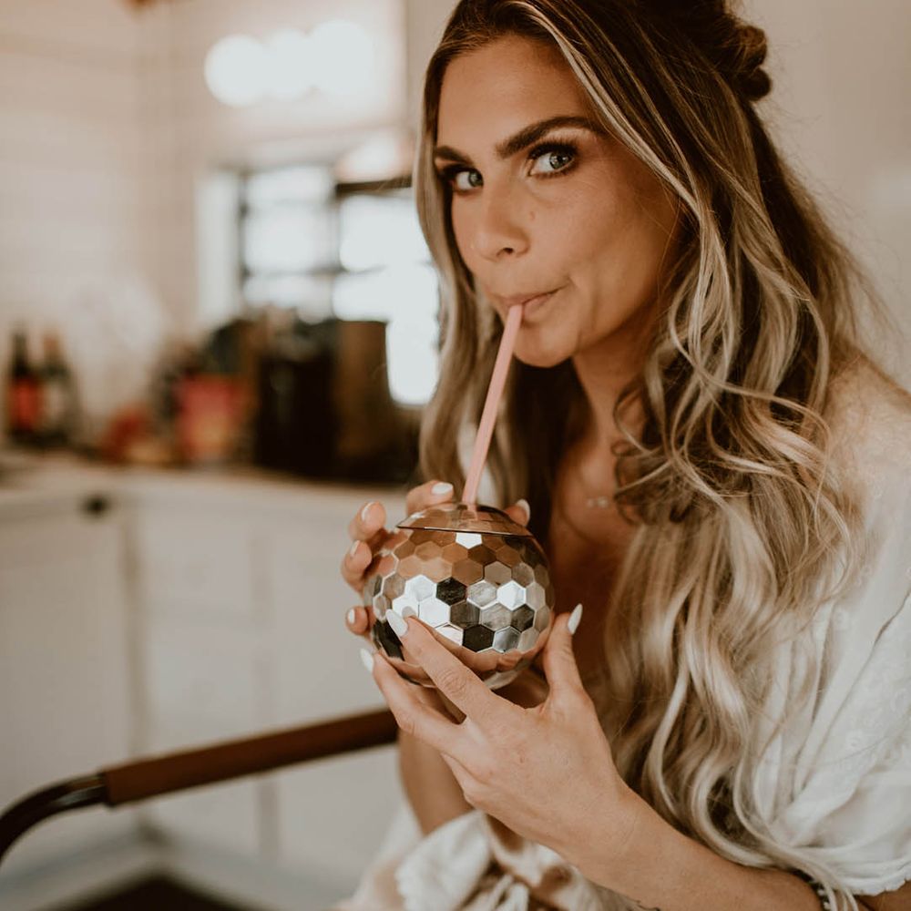 Bride gets ready on the morning of her wedding day
