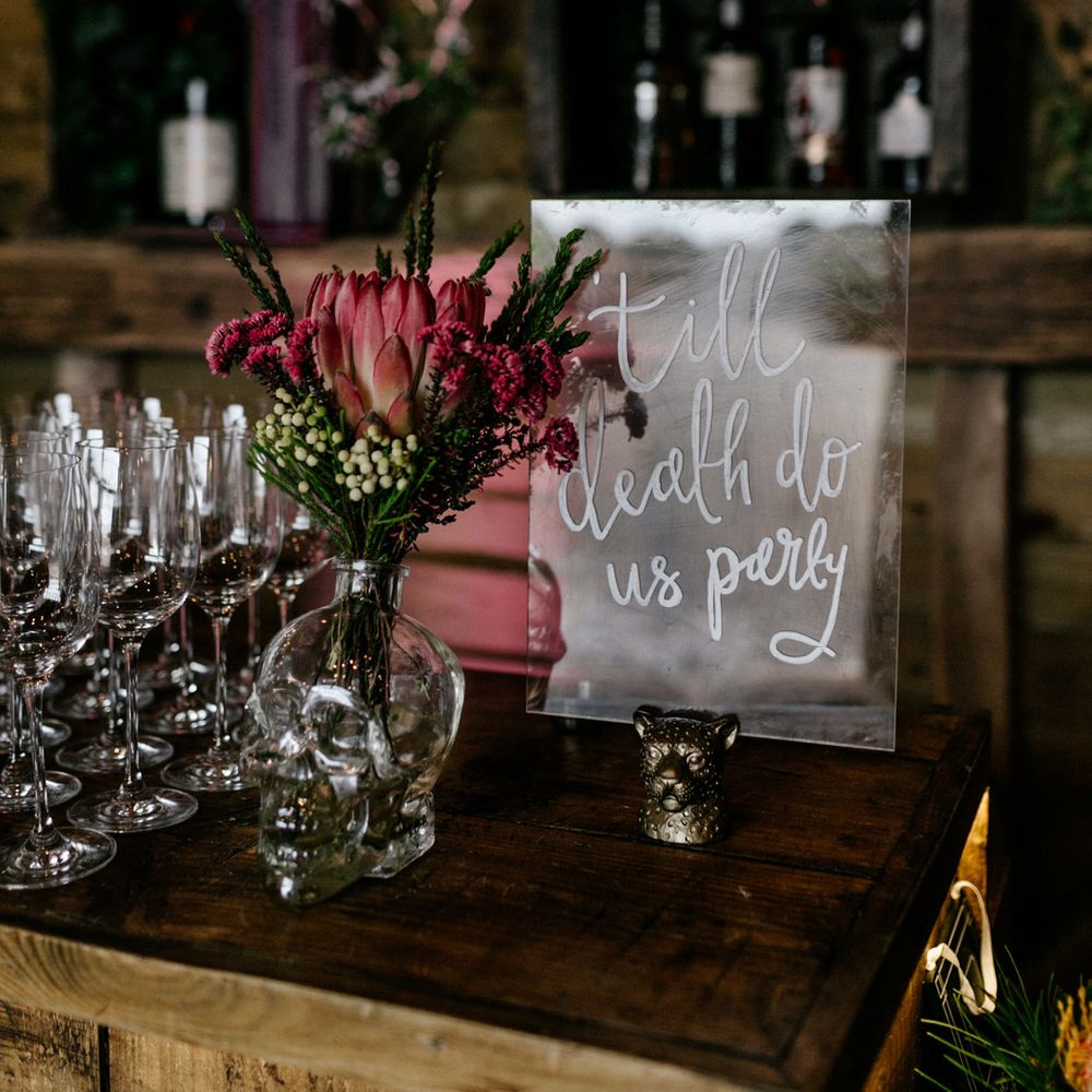 Till death do us party acrylic wedding sign