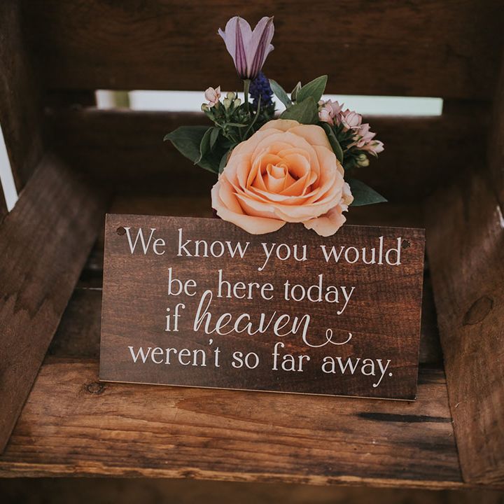 Wooden plaque in wooden crates for those in heaven