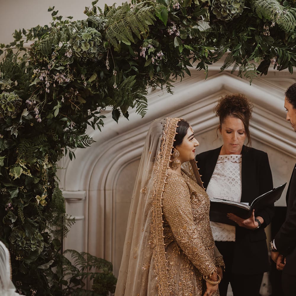 Wedding ceremony at Thicket Priory in York 