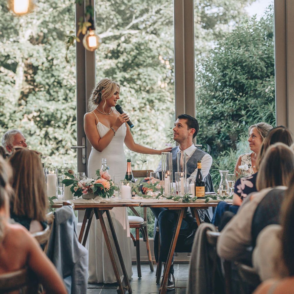 Bride wedding speech at Trevenna Barns