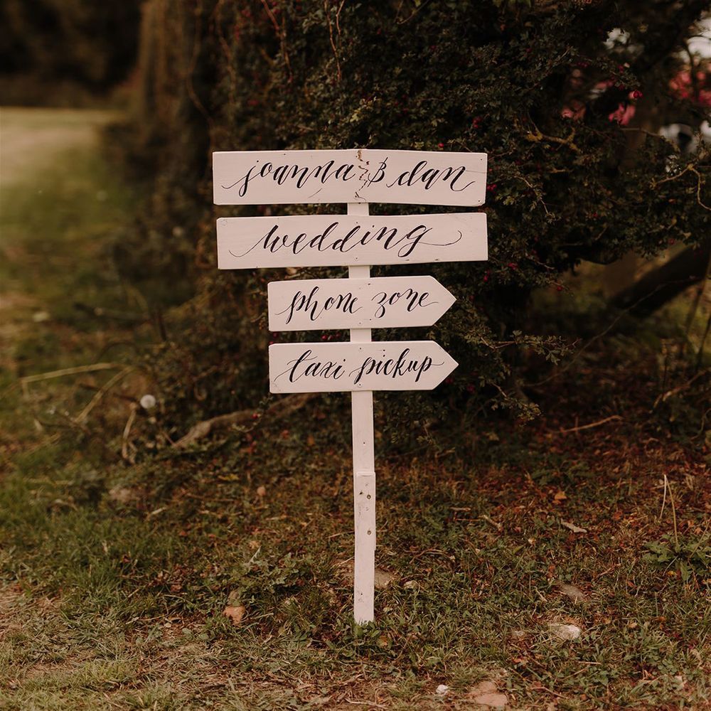 Monochrome wedding sign