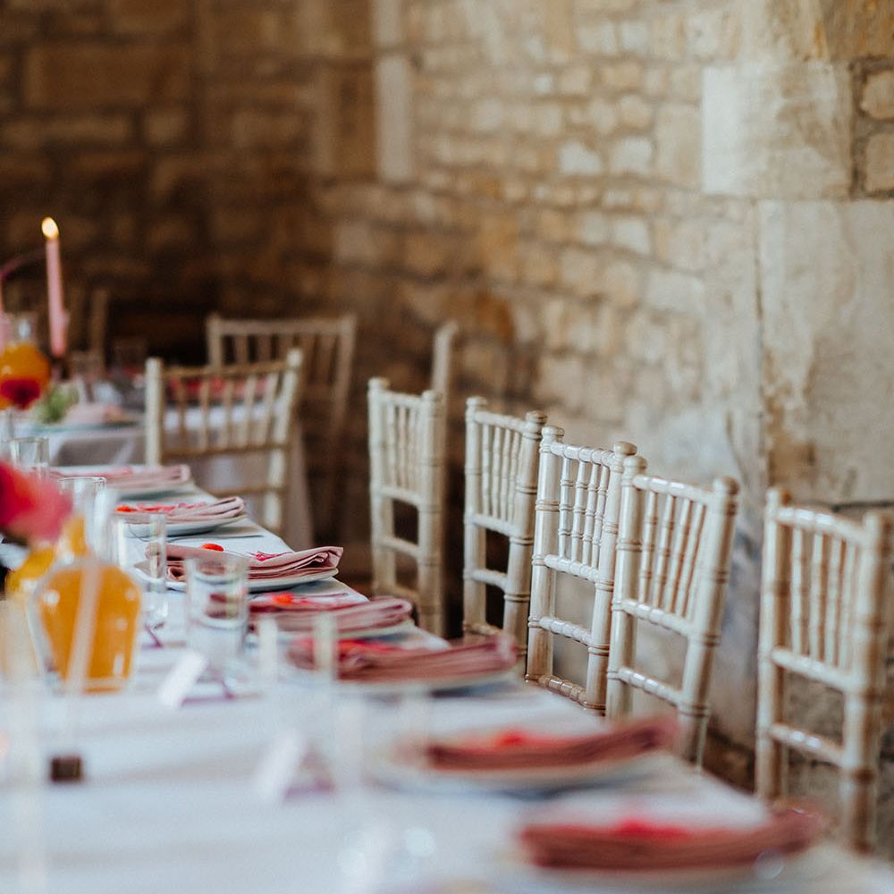 Tablescape complete with pink and coral pops of colour 