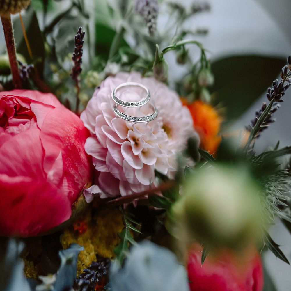 Brightly coloured florals for Park Farm wedding