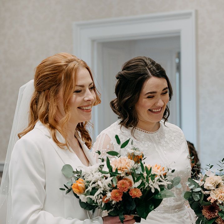 Brides during wedding ceremony in Edinburgh 