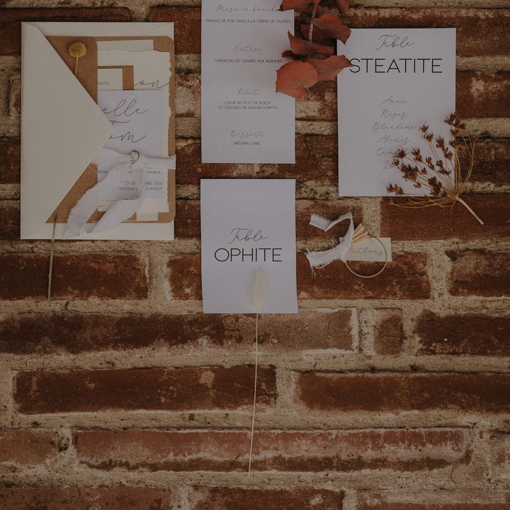 Wedding stationery suite with bold and script front 
