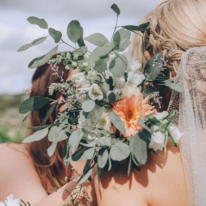 Eucalyptus stem bouquet for bridesmaids