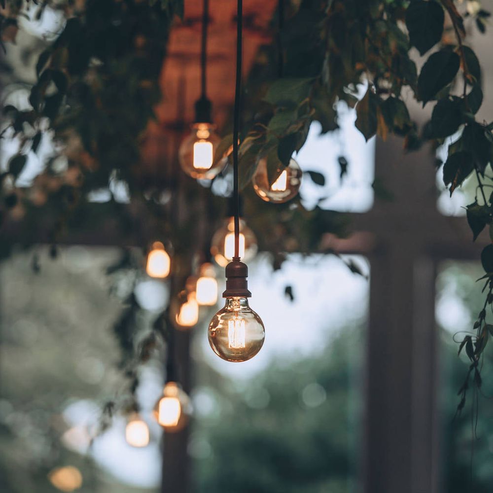 Hanging light installation decor