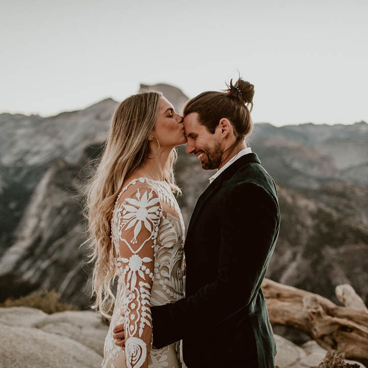 Bride & groom kiss on their wedding day