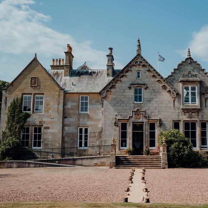 Exterior shot of Netherbyres House wedding venues Scotland