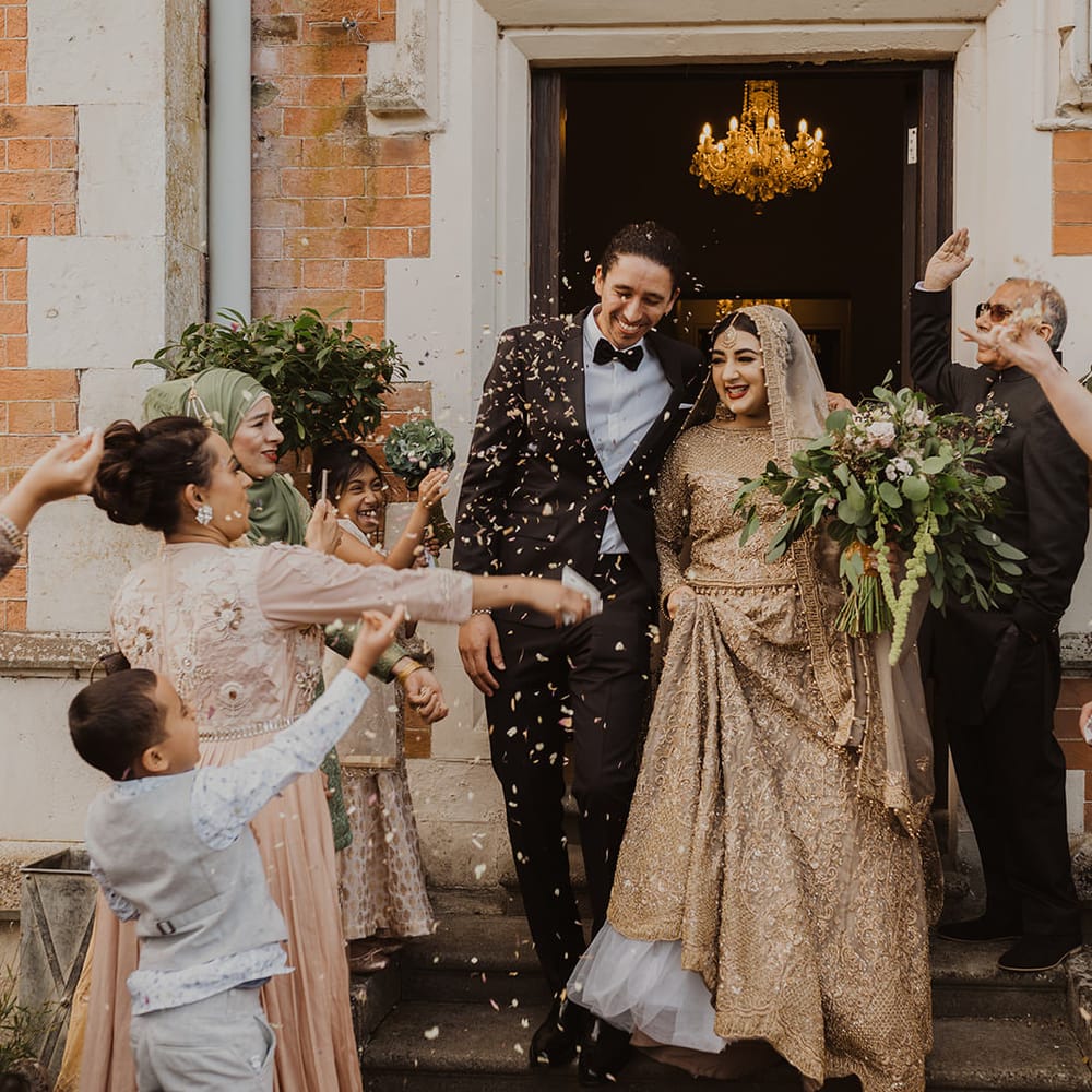 Confetti moment at Thicket Priory 