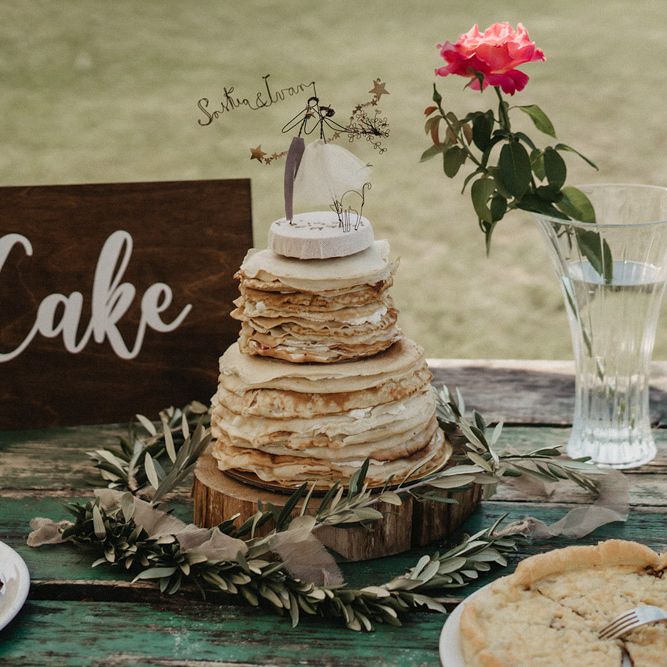 Mille crepe wedding cake