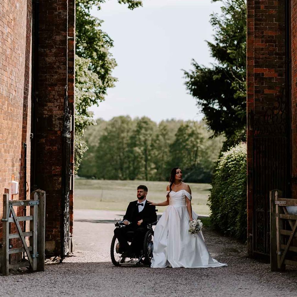 accessible wedding venue with interabled bride and groom 
