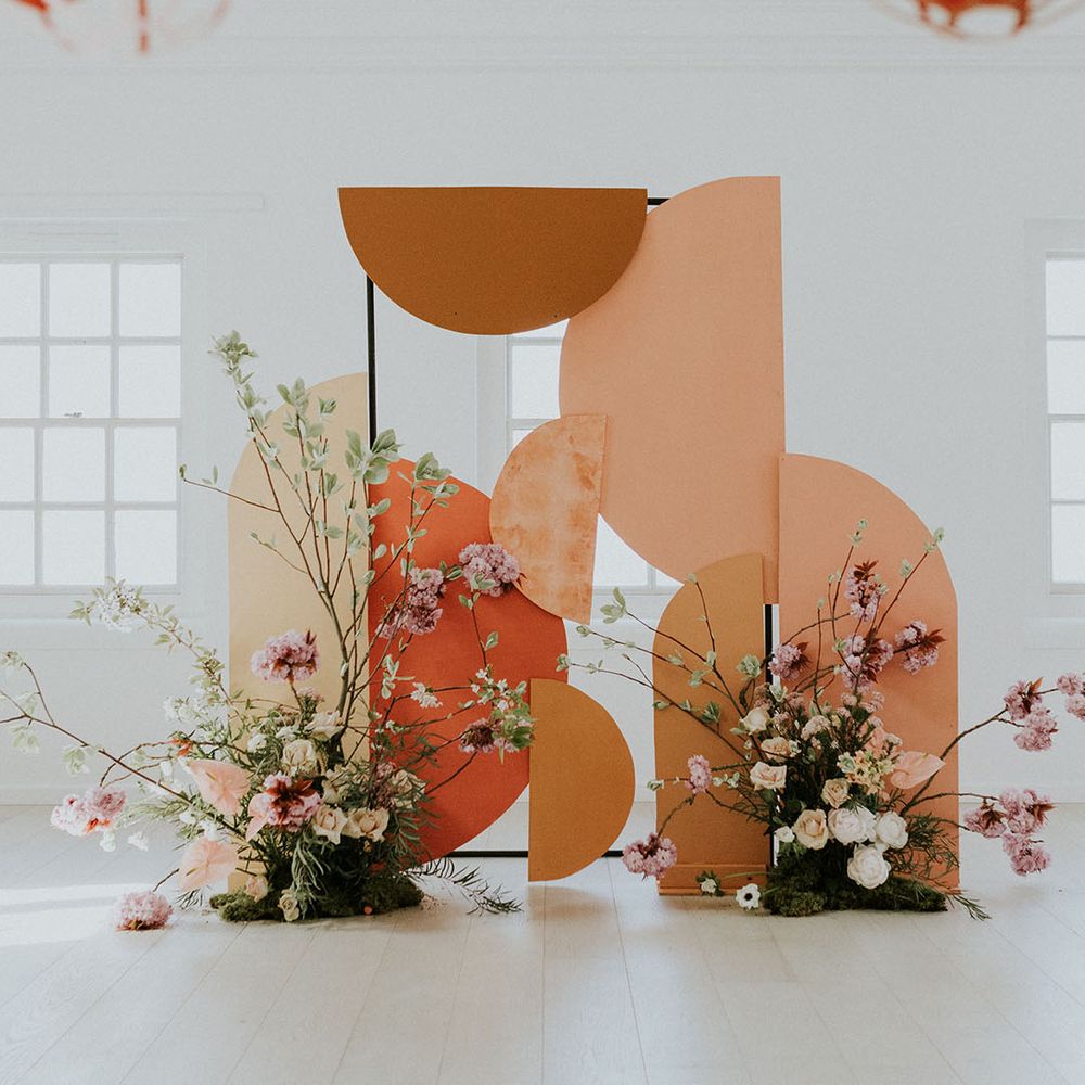 Burnt orange Asian wedding decorations