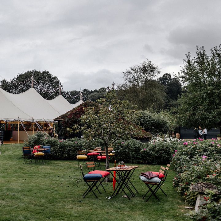 stretch tent marquee wedding reception at home 