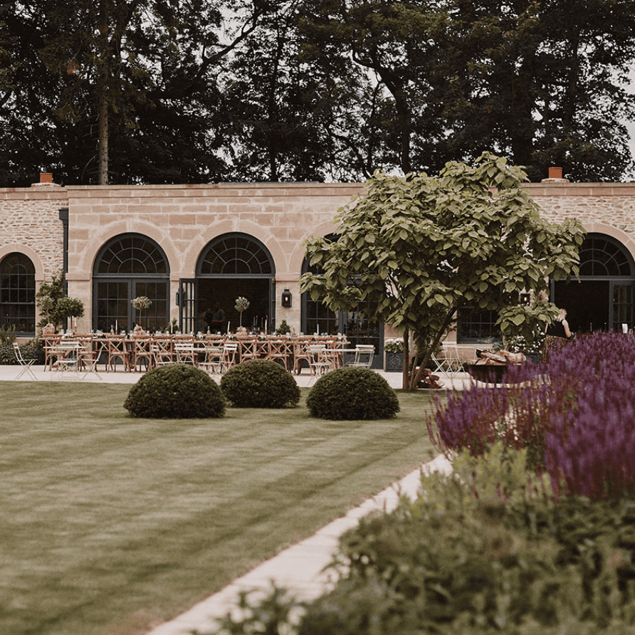 Image of the gardens and building, an area for weddings at Middleton Lodge Estate