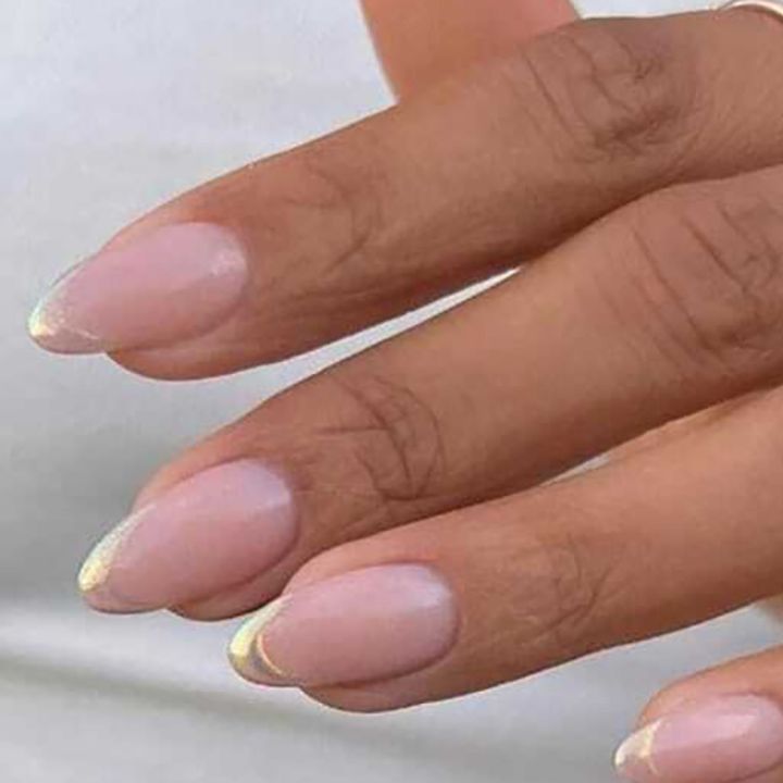 Wedding and engagement nail art with natural shade