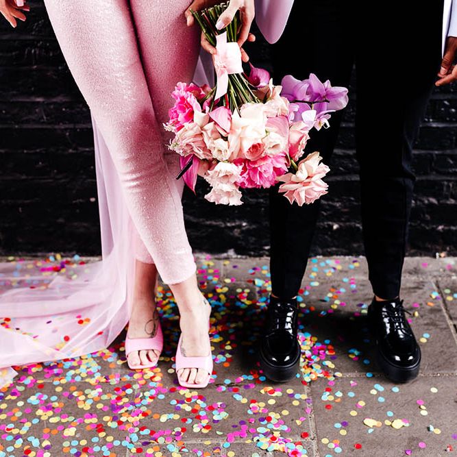Alternative wedding fashion for LGBTQ+ couple