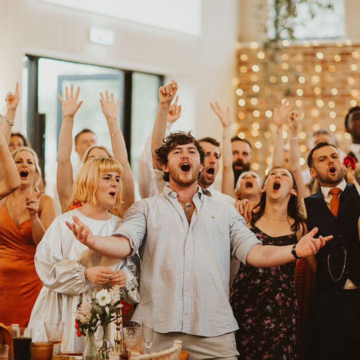 Wedding guests celebrate at East Afton farmhouse