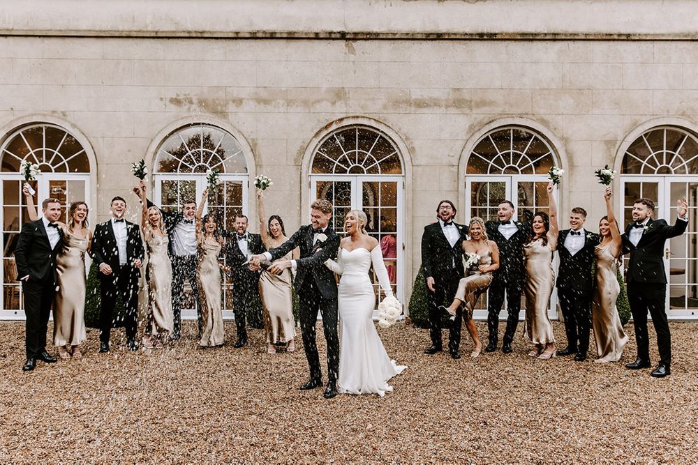Champagne Gold Bridesmaid Dresses at Black Tie Wedding Champagne Gold Bridesmaid Dresses at Black Tie Wedding