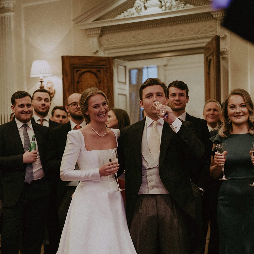 New bride and groom at Hedsor House wedding 