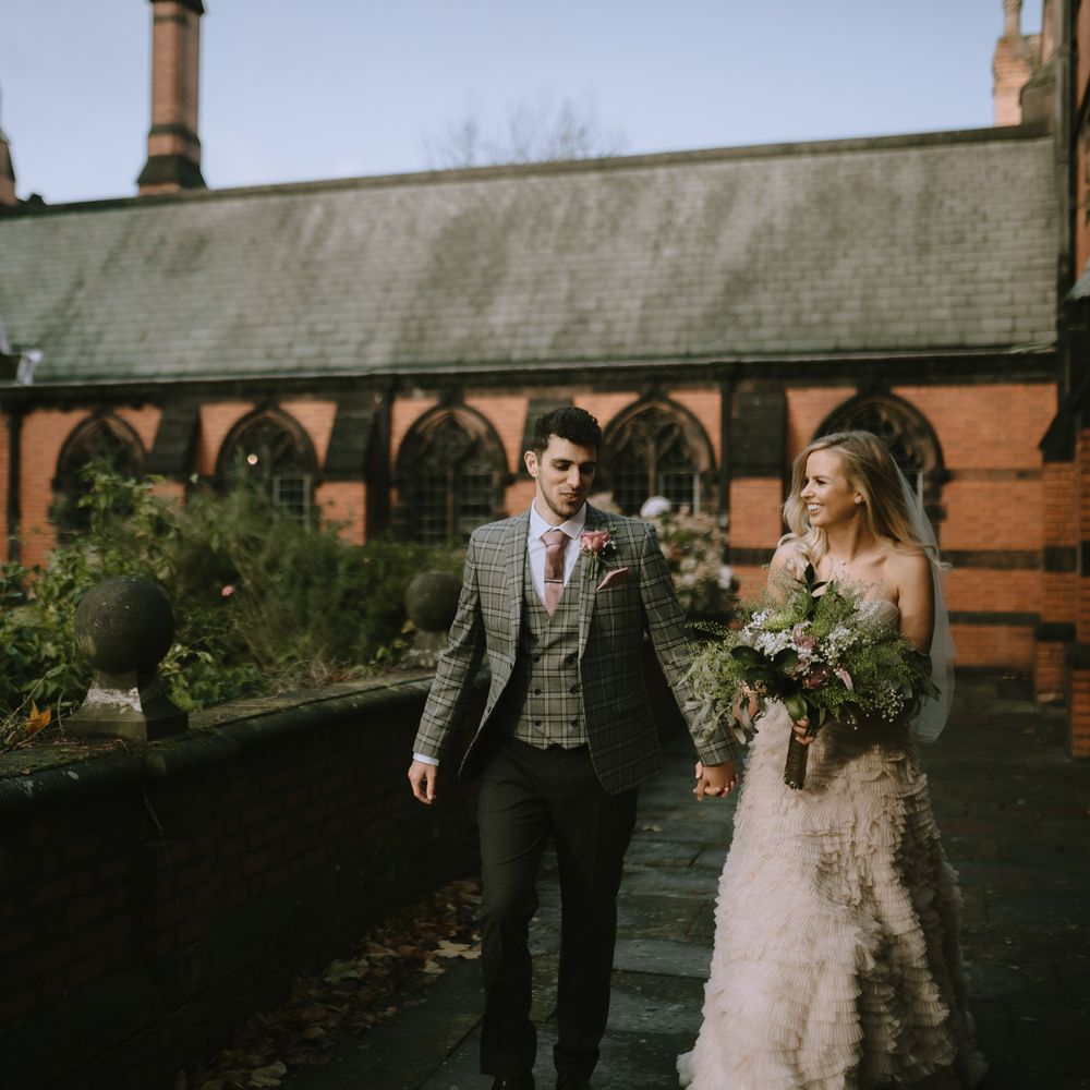Bride and groom at Liverpool church wedding