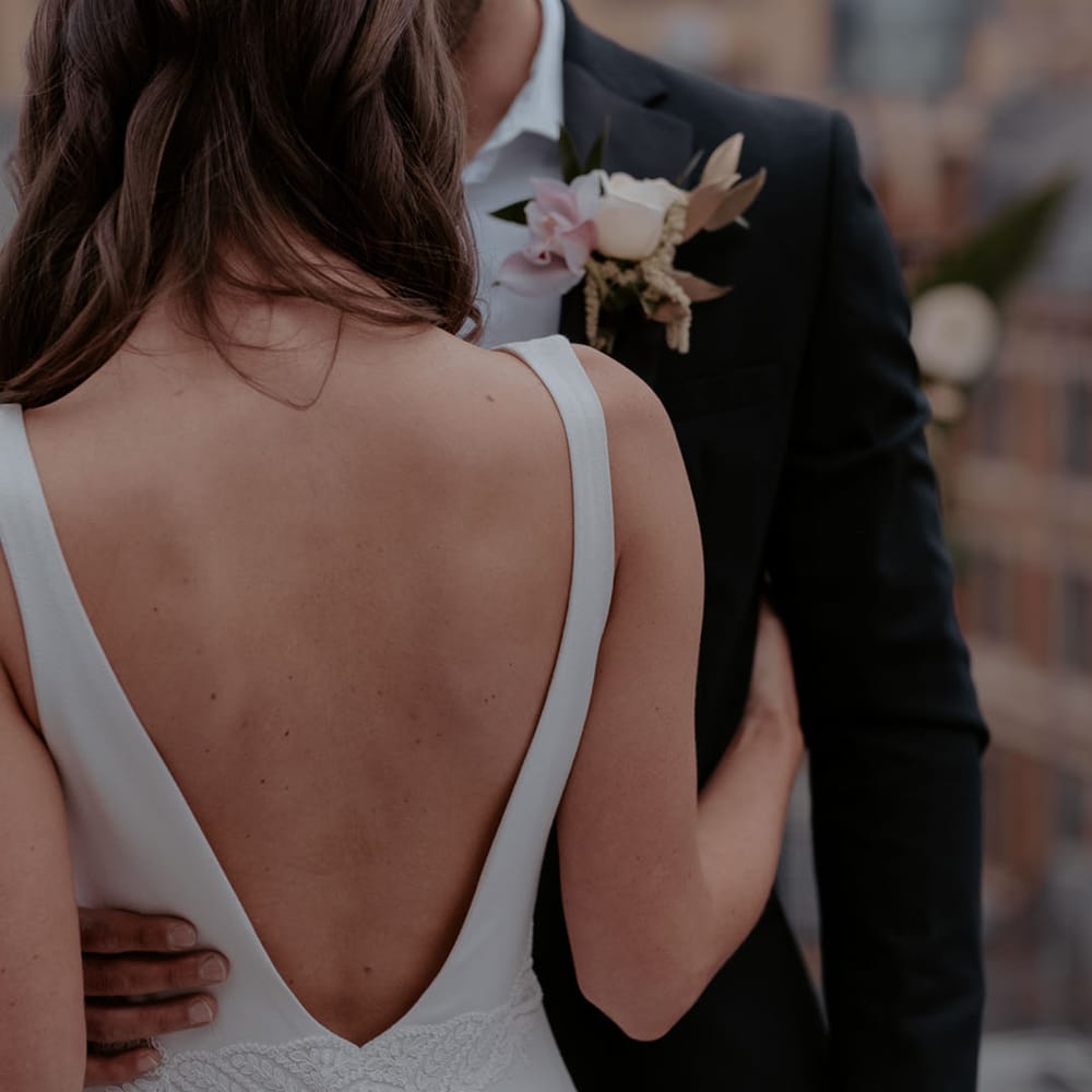 Daniel Chu wedding dress with low back detail 
