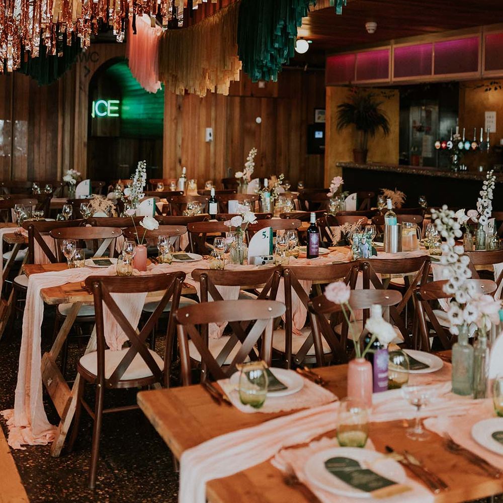 Retro styled wedding reception venue