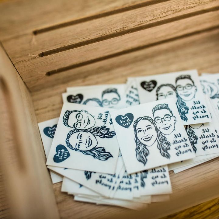 Personalised wedding temporary tattoos favours