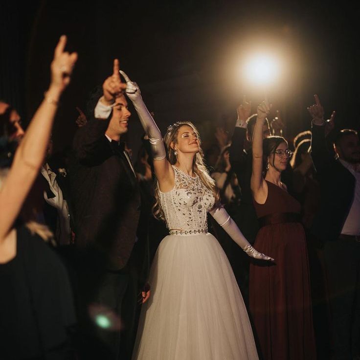 Bride in Reception Wedding Dress with Long Silk Gloves & Sparkly Details