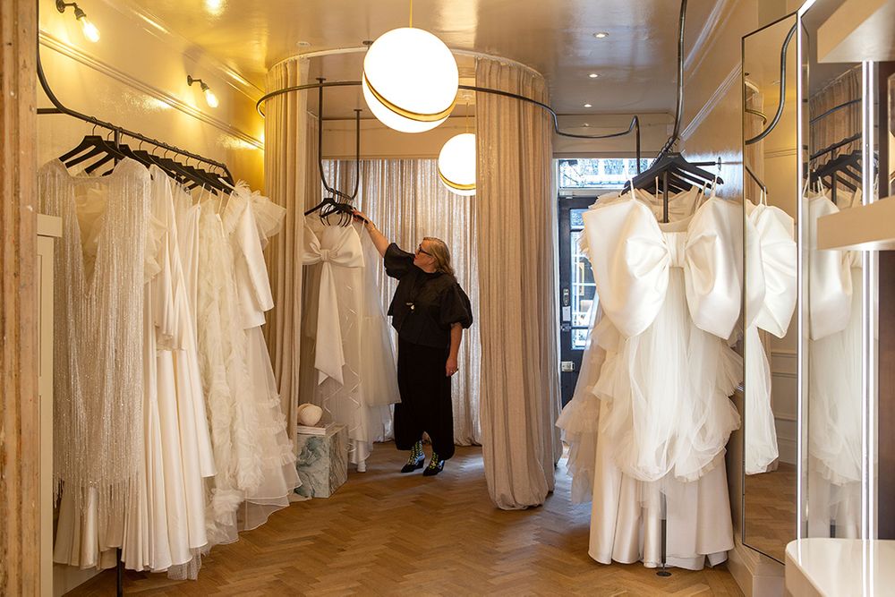 bespoke wedding dress designer london Couture Wedding Dress | Cornelia Satin Coat