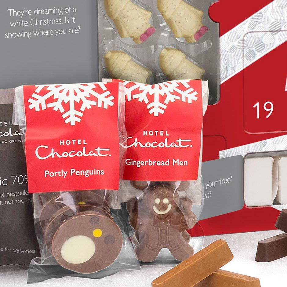 Hotel Chocolat Advent Calendar 2025, product selection with different chocolate treats included