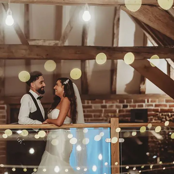 tuffon hall vineyard wedding venue indoor reception area with hanging lights