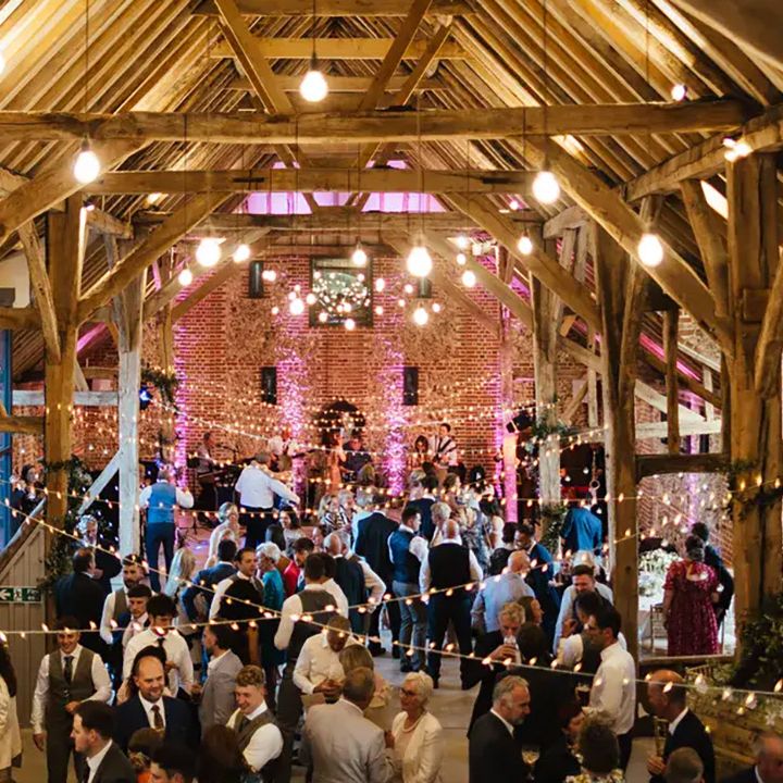 real wedding at tuffon hall vineyard wedding venue, guests at reception party