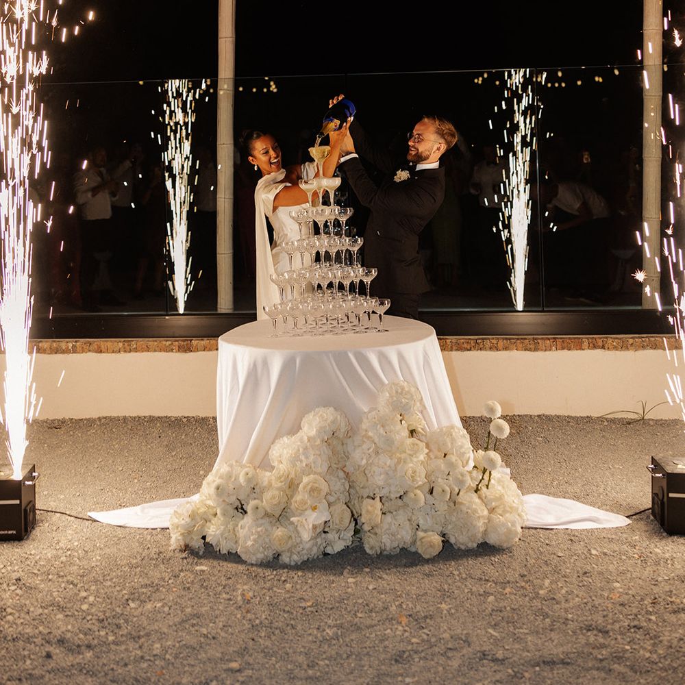 fireworks-and-champagne-tower-decorations