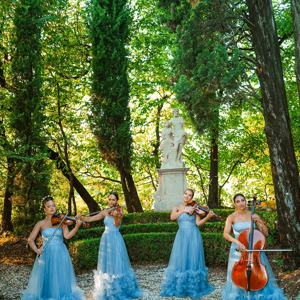 blue-tulle-ruffle-dresses-for-string-quartet