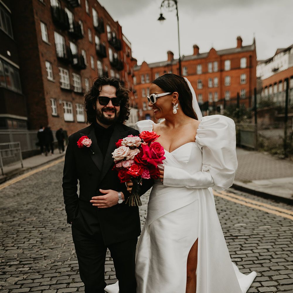 dublin-city-wedding-with-bride-and-groom-strolling-together