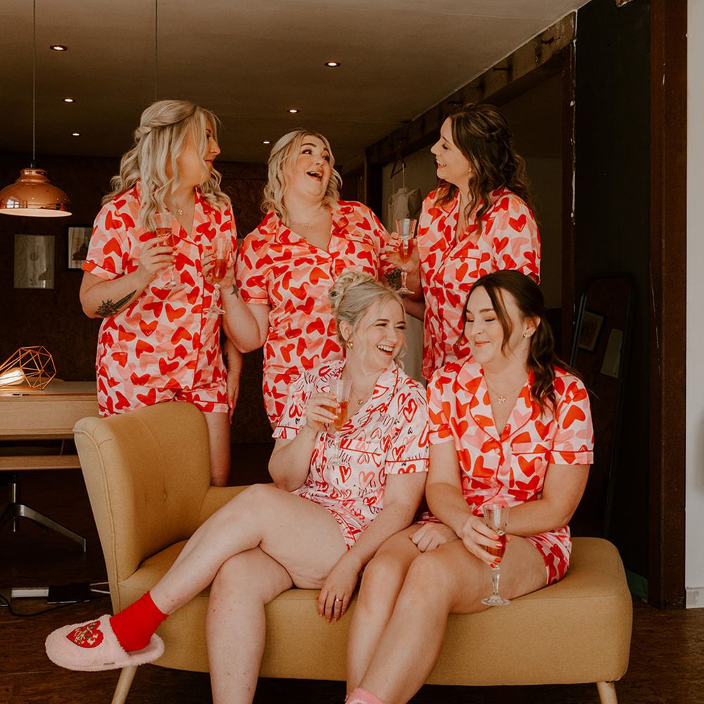 bridal-party-wearing-heart-pyjamas