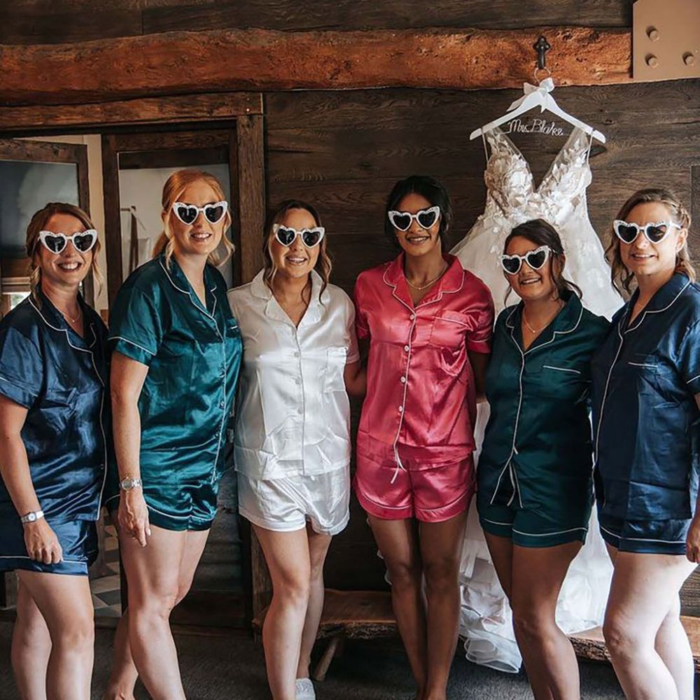 Colourful satin Bridal Party Pyjamas hen party outfits