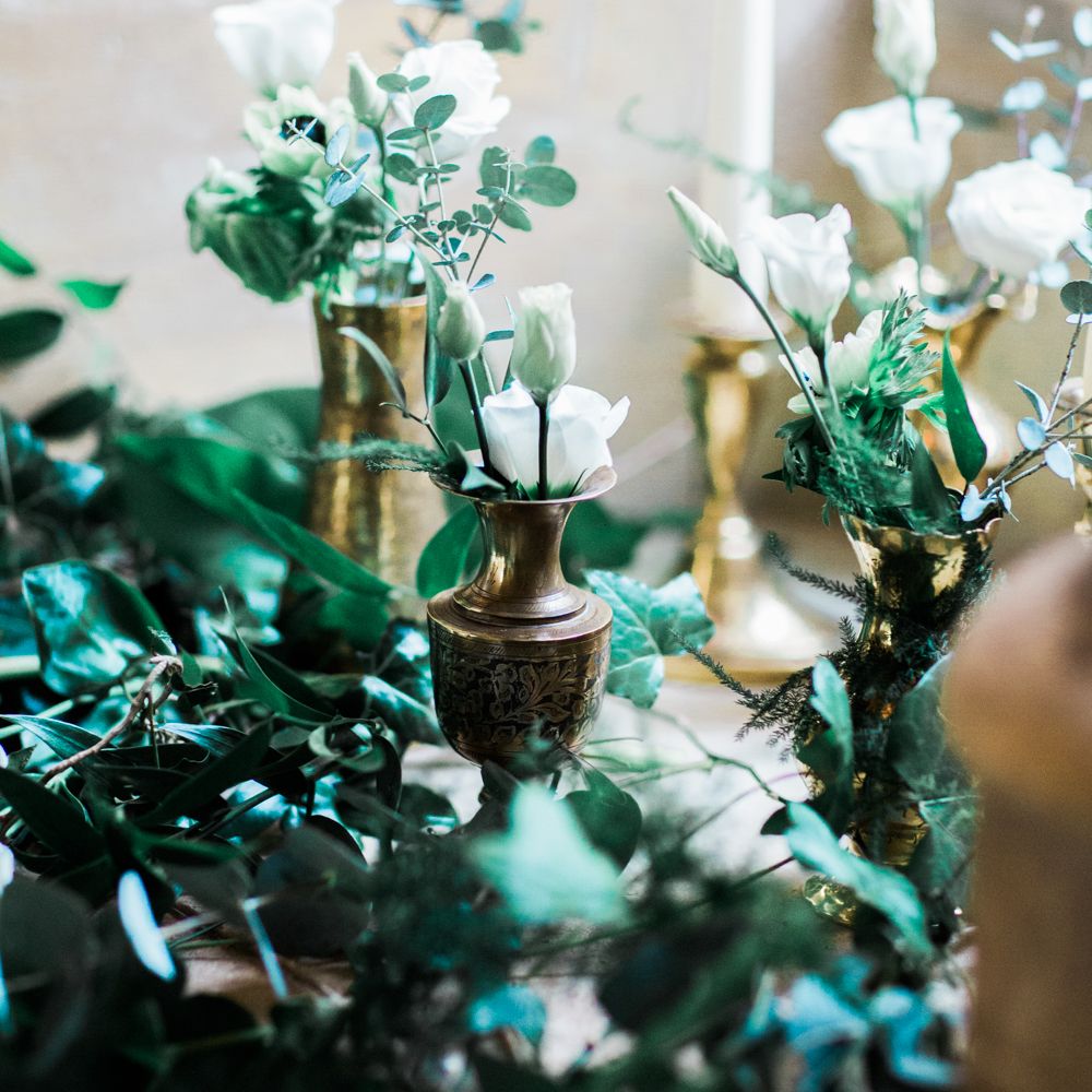 Foliage & Candle Wedding Decor