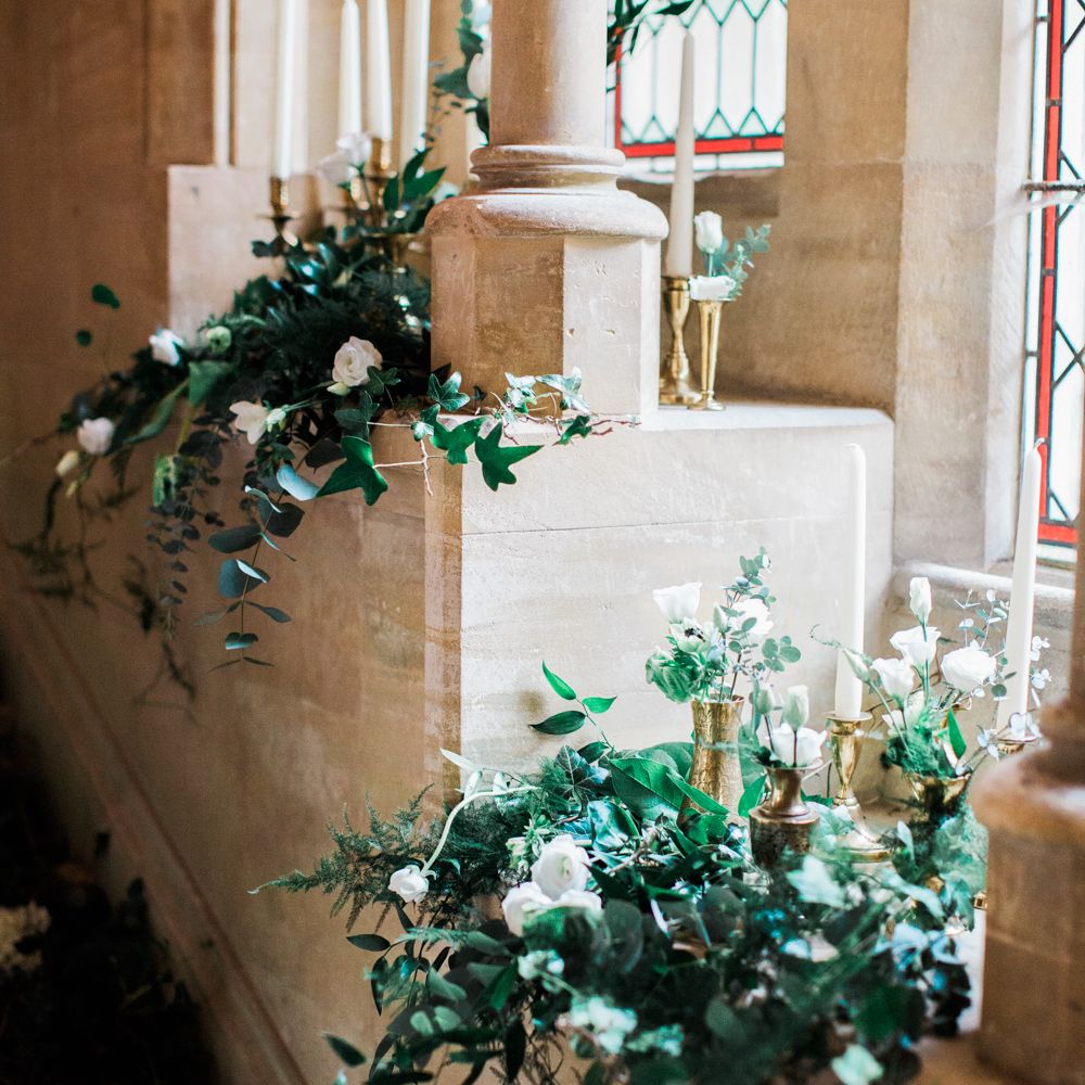 Foliage & Candle Wedding Decor