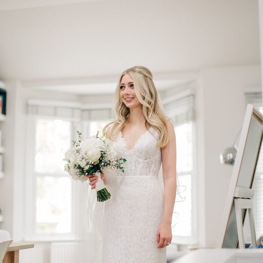 Bride in Maggie Sottero Pierce Wedding Dress