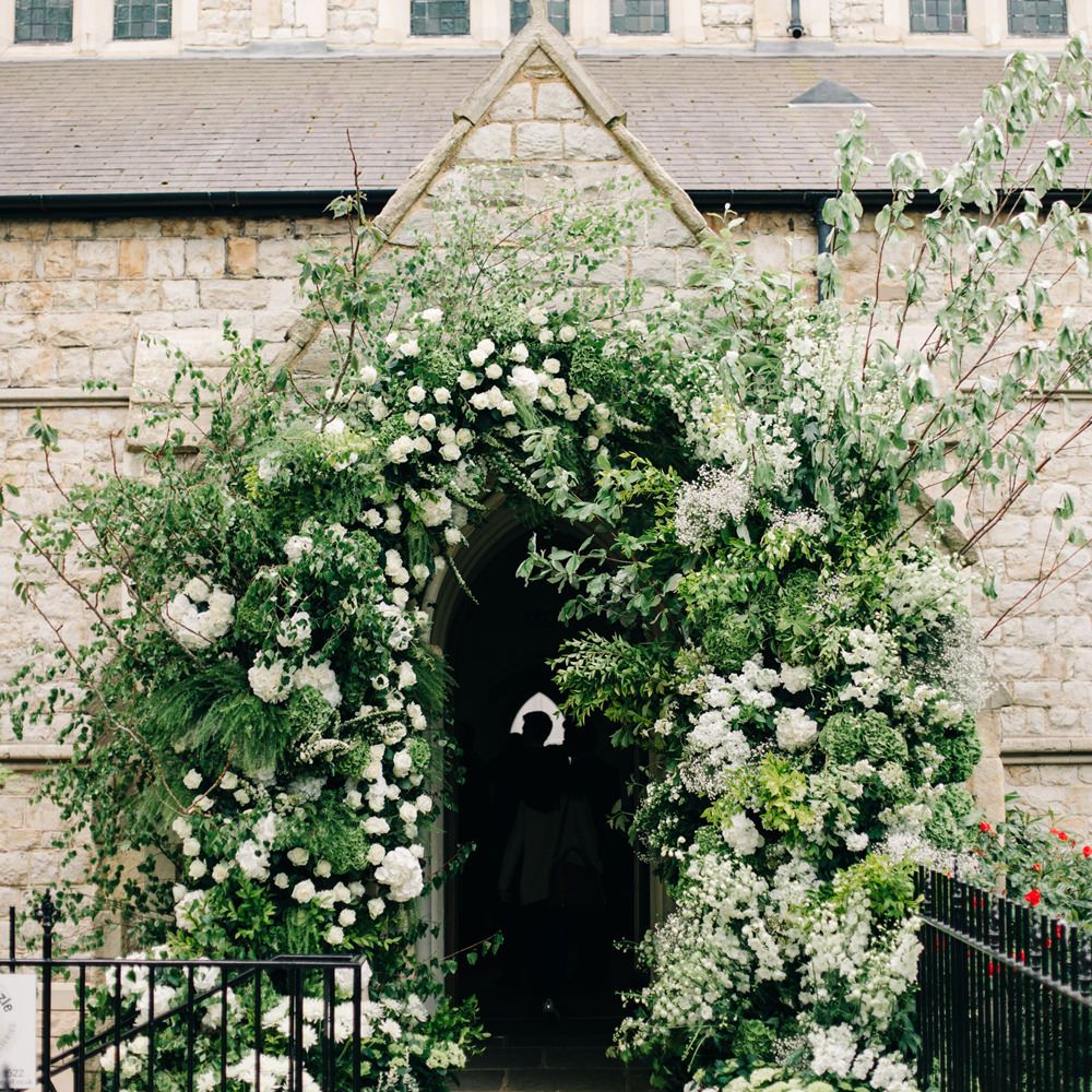 White Church Flower Arch