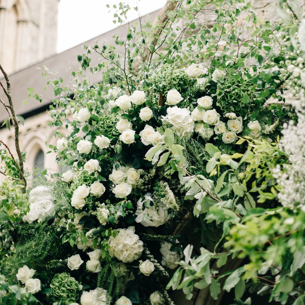 White Church Flower Arch