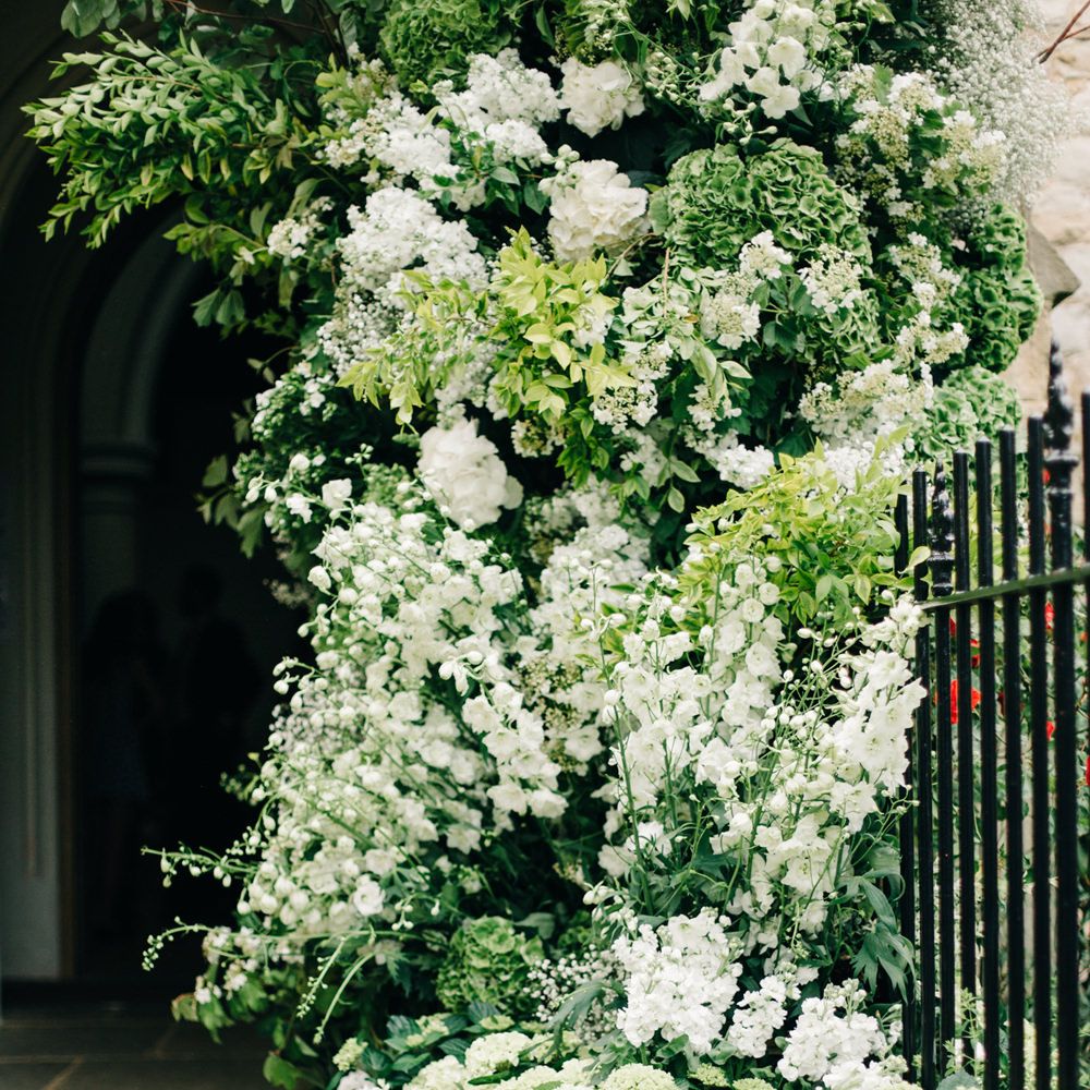 White Church Flower Arch